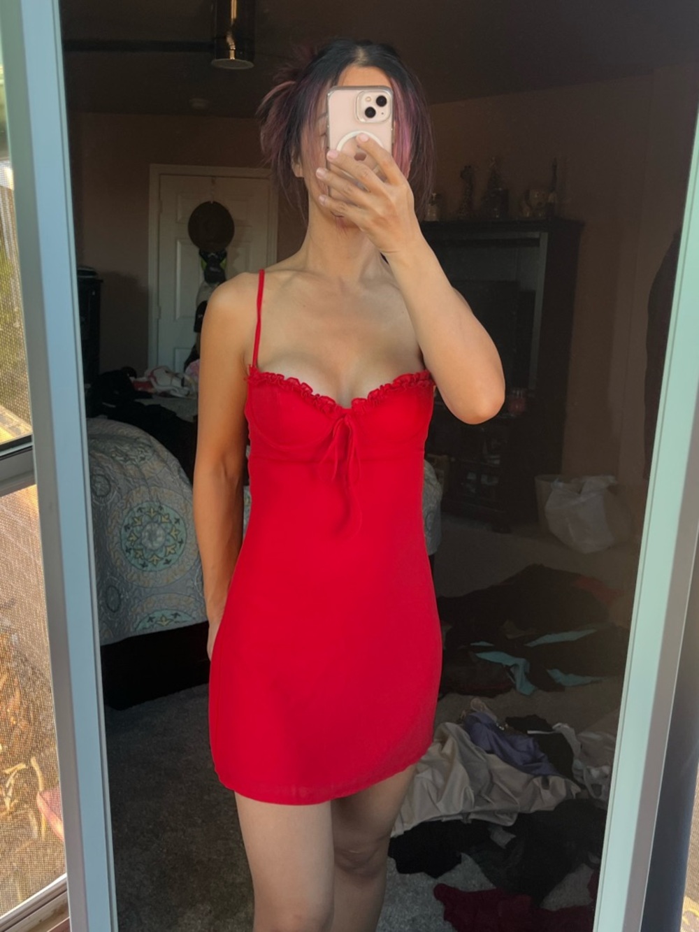 White Fox Red Spaghetti Strap Mini Slip Dress XS or S available